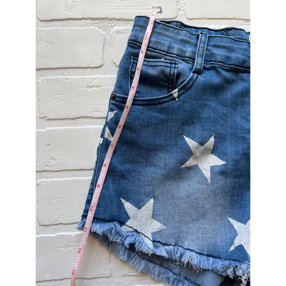 True Gypsy Star Print Light Wash Denim Cut Off Shorts- sz 7 juniors - Picture 5 of 7